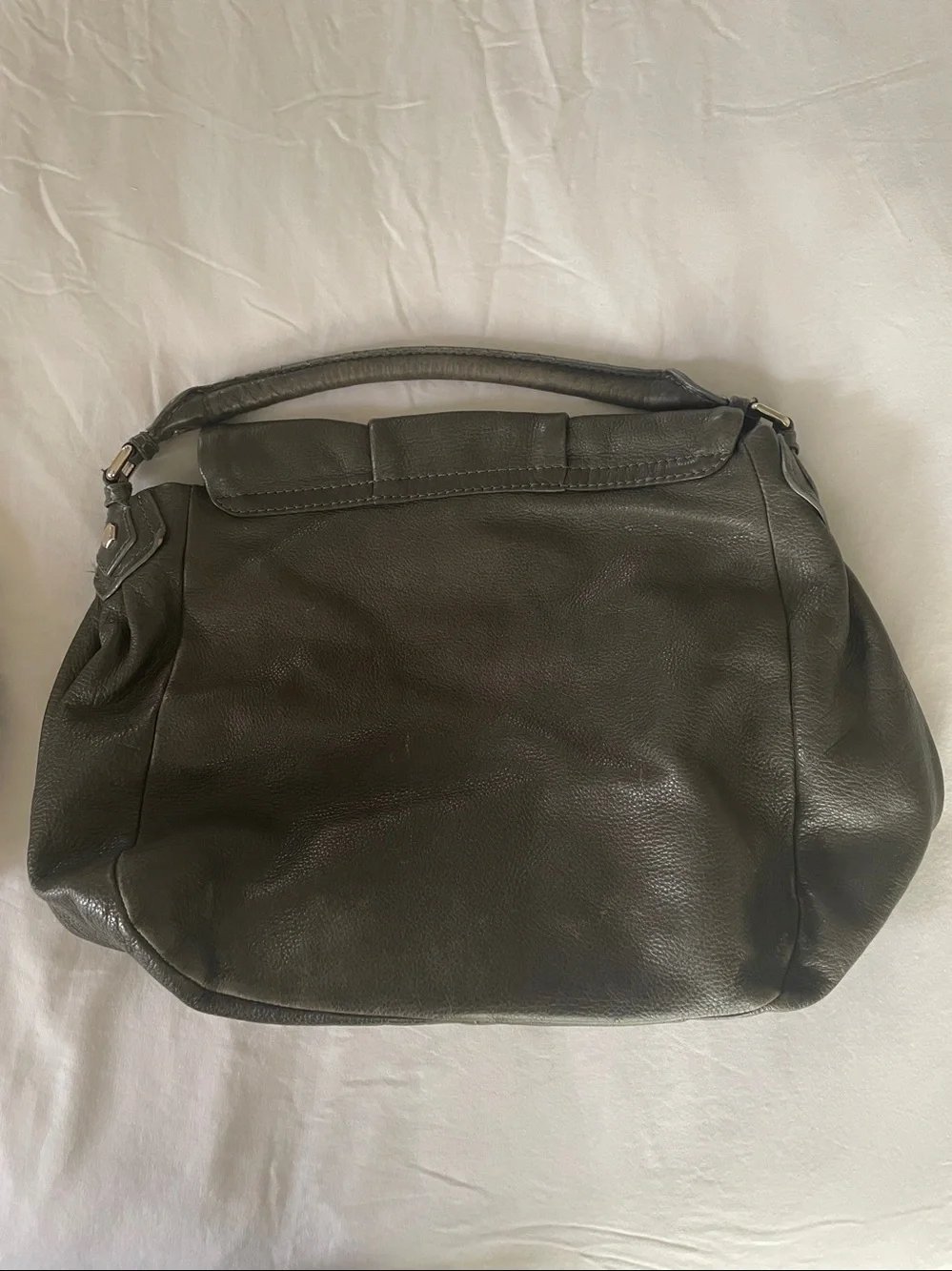 Marc by Marc Jacobs Genuine   Leather Shoulder Bag Grey (16x13hx3d)